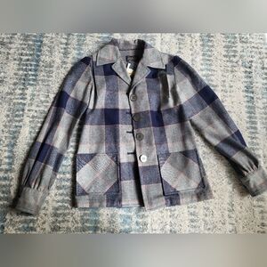Pendleton Limited Edition Wool Shirt Jacket Plaid*Blue/Gray/Pink XXS NWT